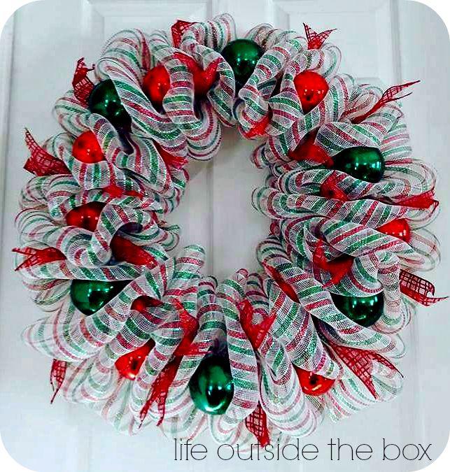 Mesh deco wreath: Christmas Day,  Christmas ornament,  Christmas decoration,  Deco mesh,  mesh wreath,  Christmas Wreaths  