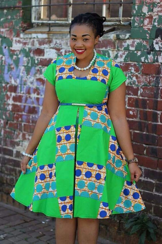 Modern Beautiful Green Shweshwe Dress Designs: African Dresses,  Maxi dress,  Kente cloth,  Shweshwe Dresses  