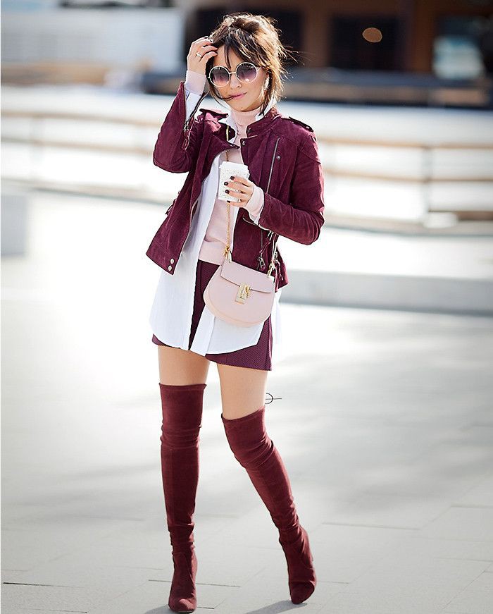 Nice & adorable bota over marsala, Bodyflirt Spitzenrock schwarz, 32/34: Over-The-Knee Boot,  Boot Outfits,  Birthday outfits  