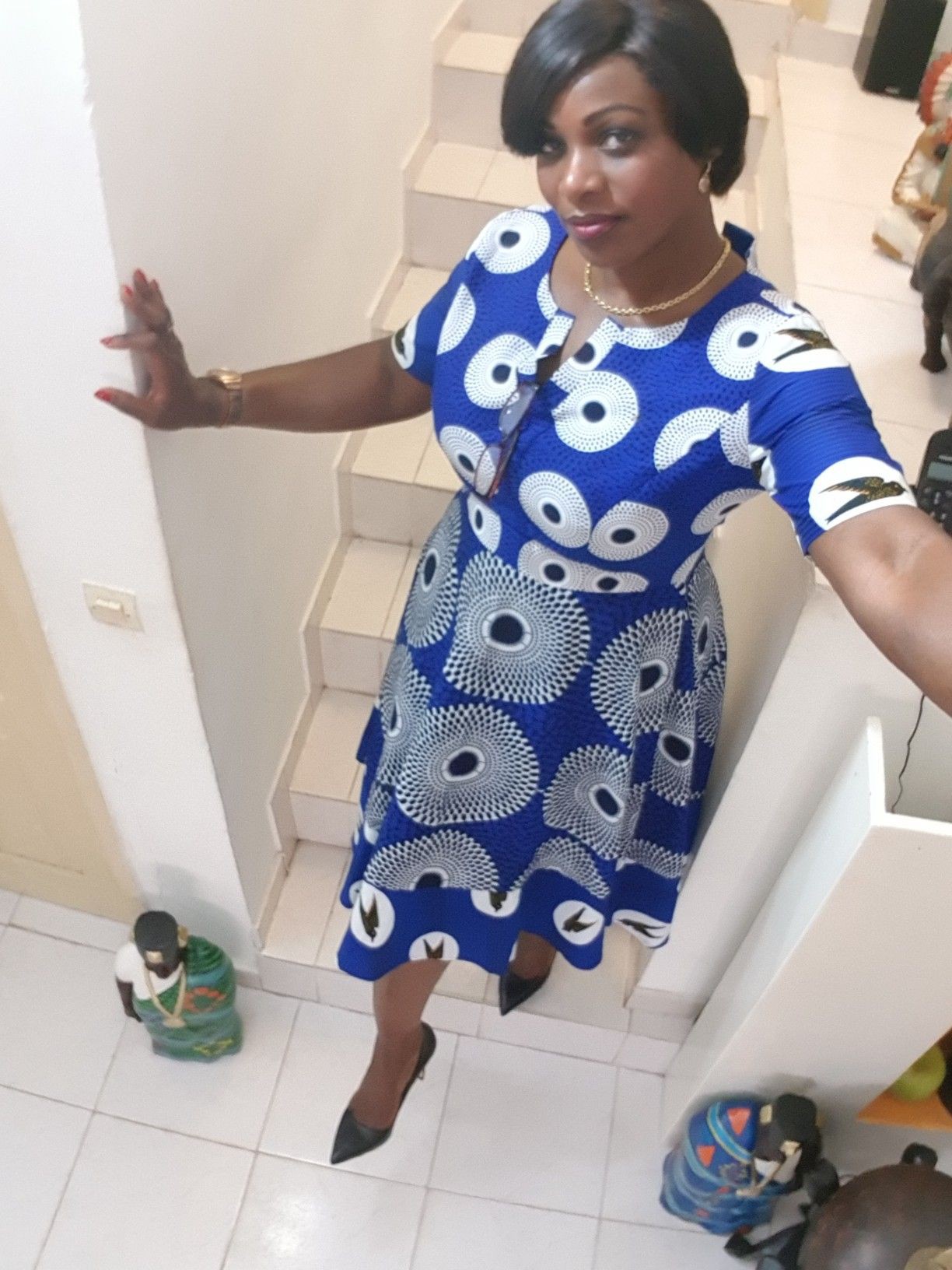 Short African Dresses with lace, Pattern M: Short Dresses  