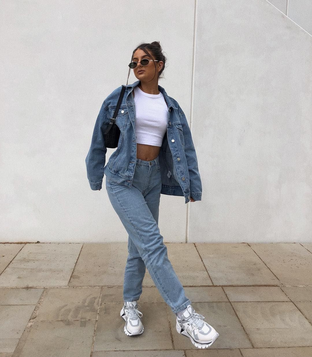 white matching outfit with jacket, denim, jeans: Casual Outfits,  White Jeans,  Denim Outfits,  White Jacket  