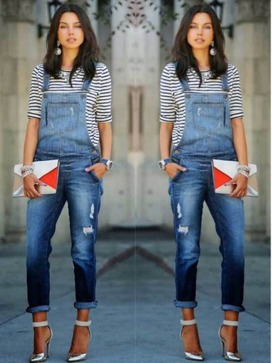 Model In A Stylish And Comfy Overalls Outfit For Holiday, Shopping: Denim,  Denim Outfits,  Crop top,  Top,  Casual Outfits,  Jeans Outfit,  T-Shirt Outfit,  Trousers,  DENIM OVERALL  