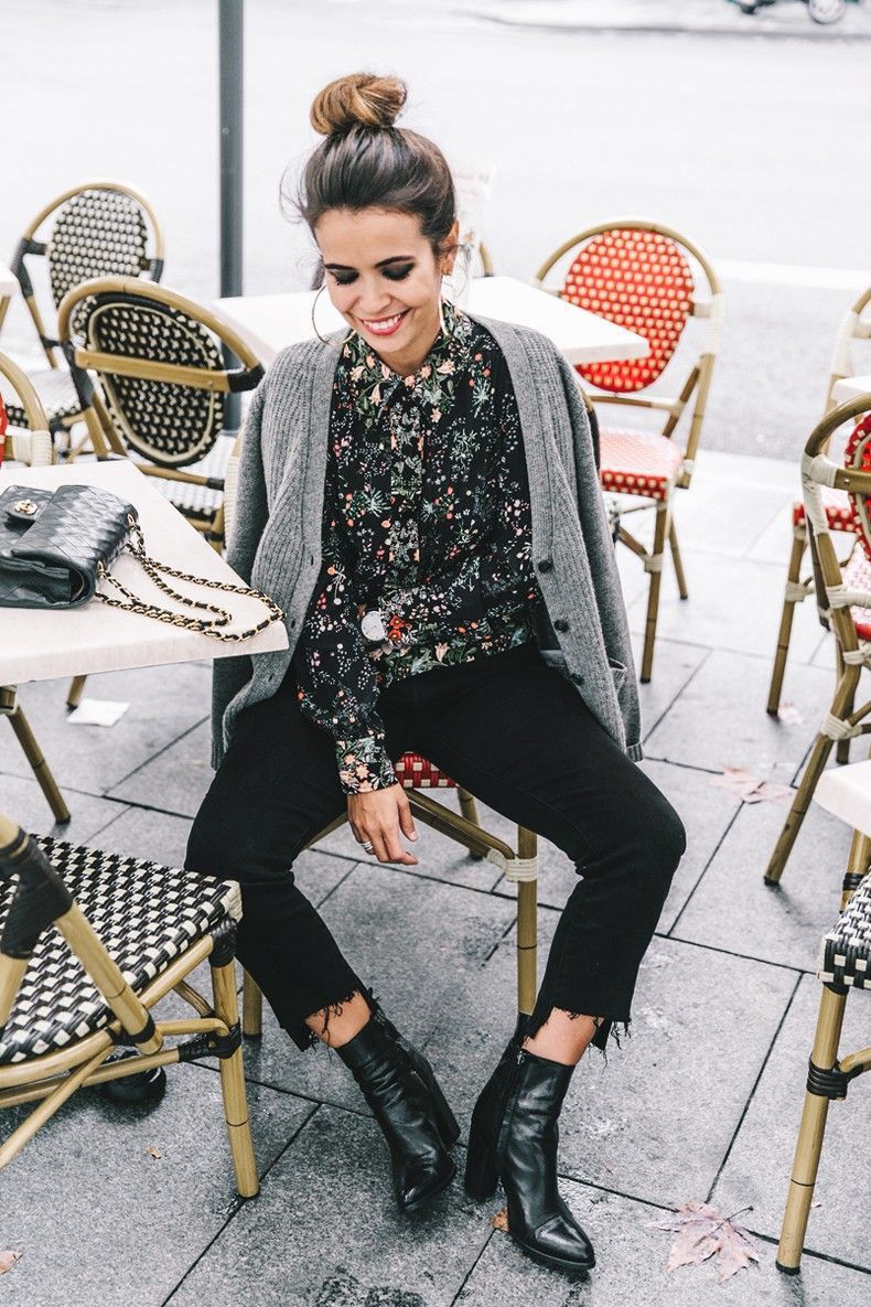 Floral shirt outfit women, street fashion, photo shoot, crop top, t shirt