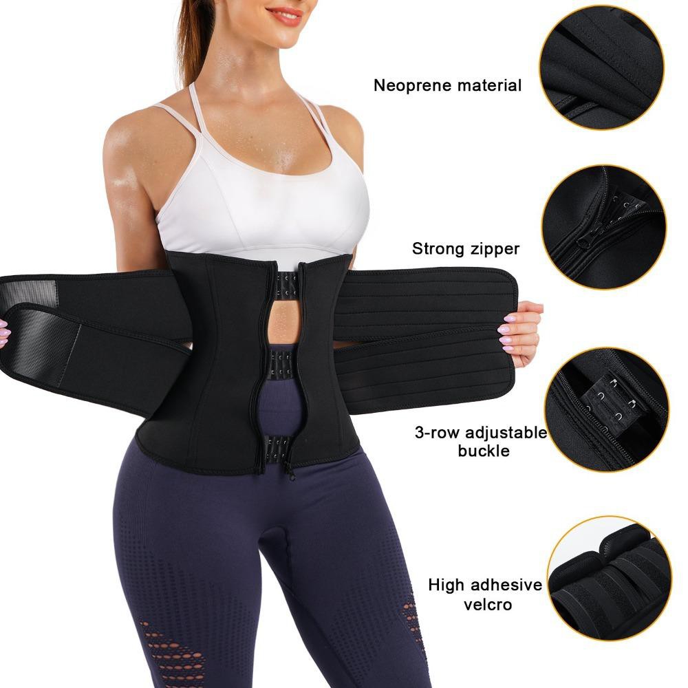 ELEADY Hot Sauna Adelgazante Entrenador de cintura de neopreno con 2 correas