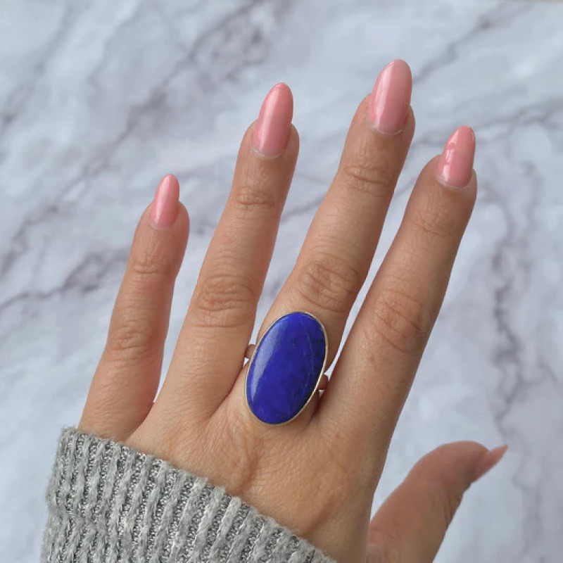 Beautiful Sterling Silver Statement Lapis Rings