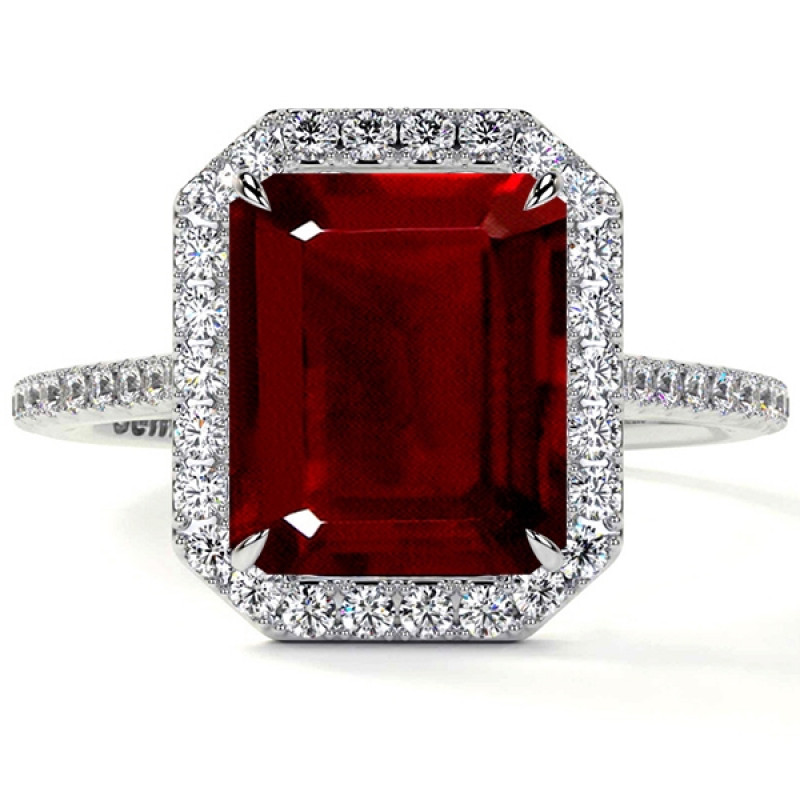 Perfect Emerald Cut Ruby Rings: 