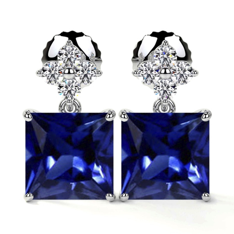 Prong Set Sapphire Earrings: 