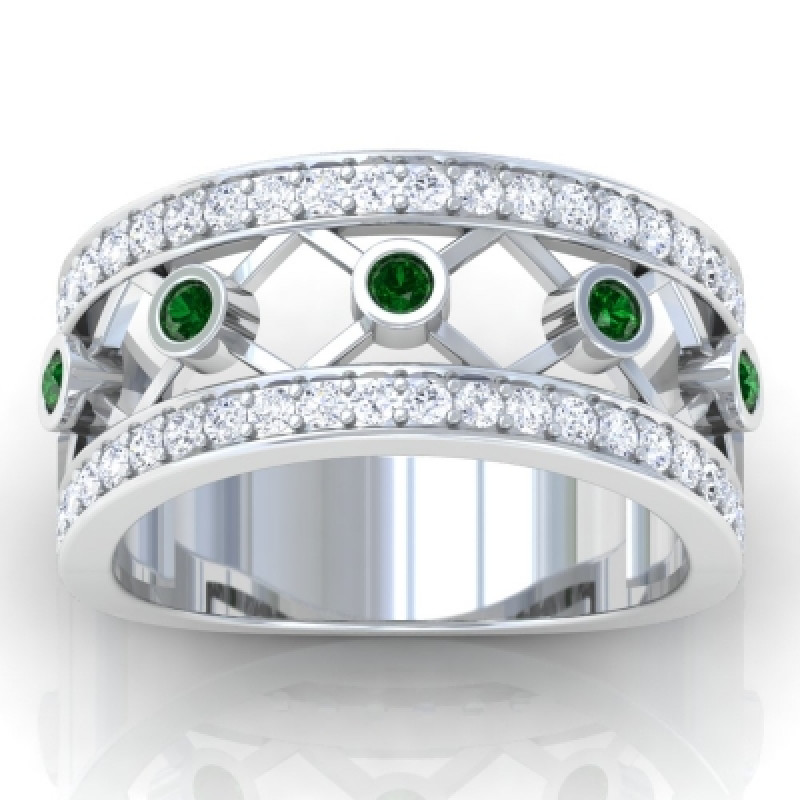 Oiled Emerald Band Ring: 