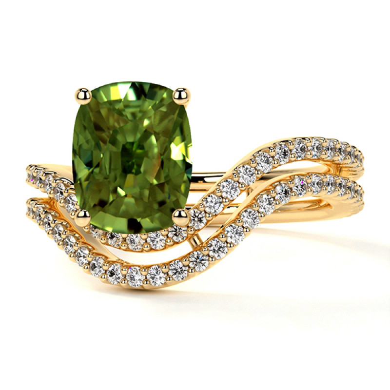 Natural Alexandrite Engagement Rings in Cushion Cut: 