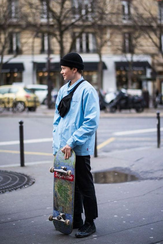 Light Blue Windstoppers & Softshell, Beanie Outfit Trends With Black Jeans, Street Skater Style: 