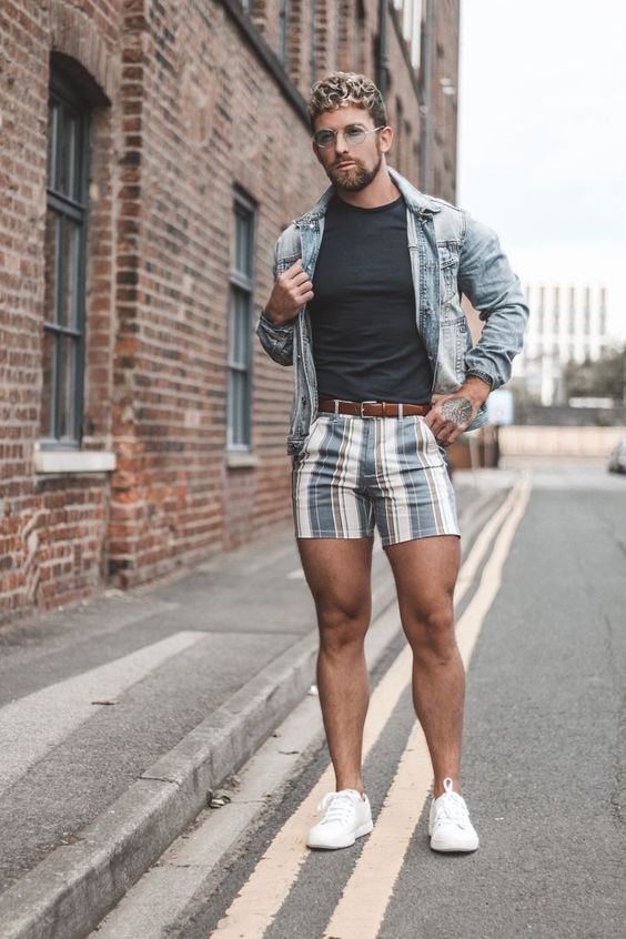 Lookbook fashion with jeans, denim, shorts, tartan, dress shirt
