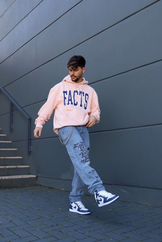 Light Blue Jeans, College Outfits Ideas With Pink Hoody, Mocha Outfits: 