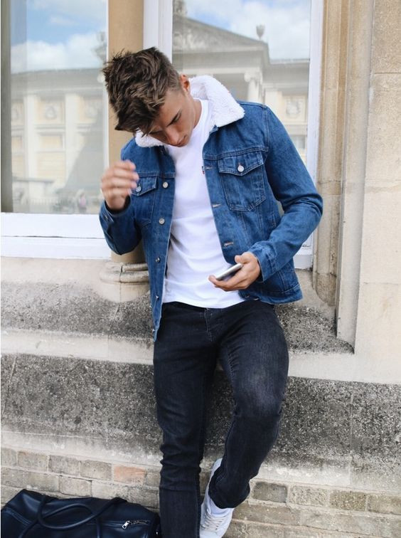 Dark Blue And Navy Casual Jacket, Camping Fashion Tips With Dark Blue And Navy Casual Trouser, Teen Boy Outfits: 
