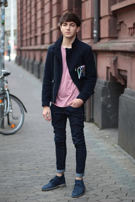 Black Biker Jacket, Guys School Outfit Trends With Dark Blue And Navy Casual Jeans, New Look Men: 