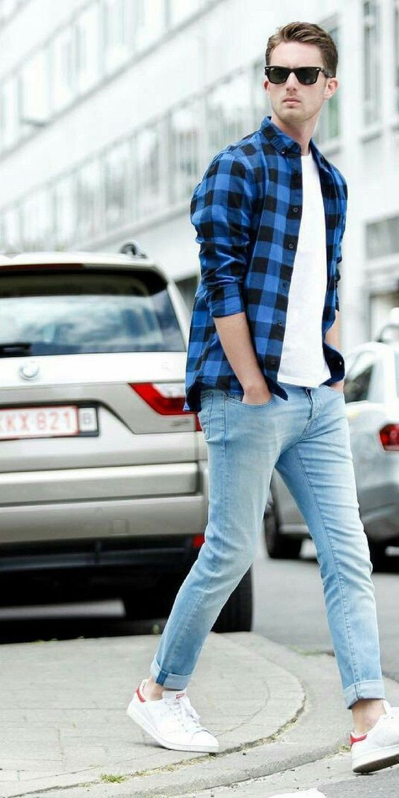 Shirt, Guys School Wardrobe Ideas With Light Blue Casual Trouser, White T Shirt And Shirt: 