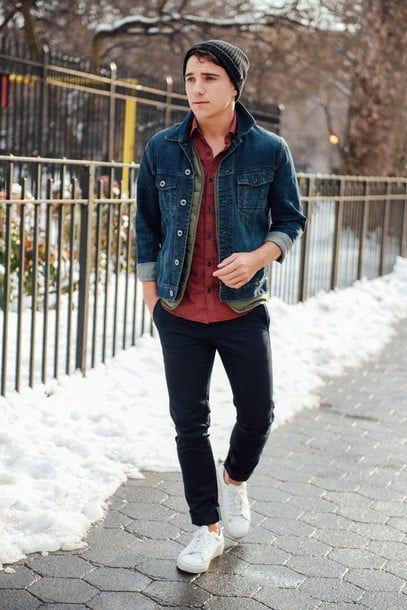 Dark Blue And Navy Casual Jacket, Camping Fashion Wear With Black Casual Trouser, Jeans: 