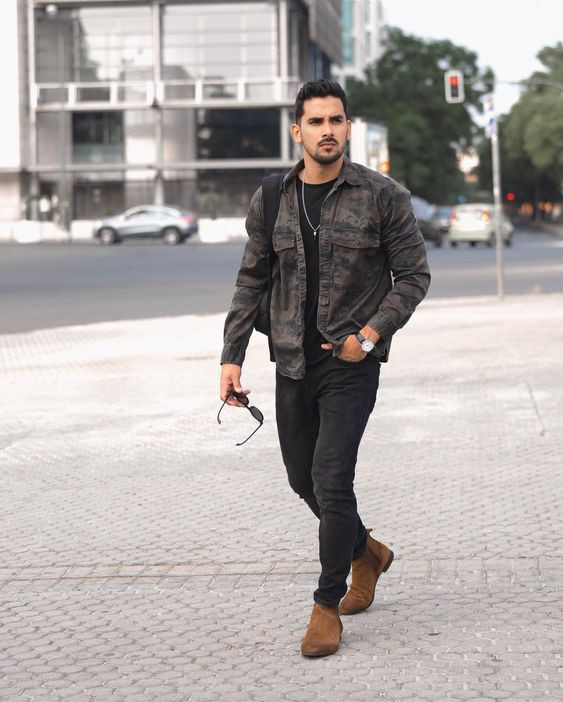 Brown Jackets And Coat, Chelsea Boots Outfit Trends With Black Jeans, Jeans: 