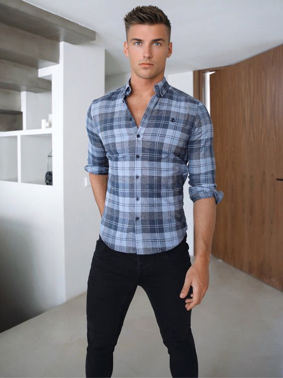 Shirt, Flannel Shirt Outfit Trends With Black Jeans, Plaid: 